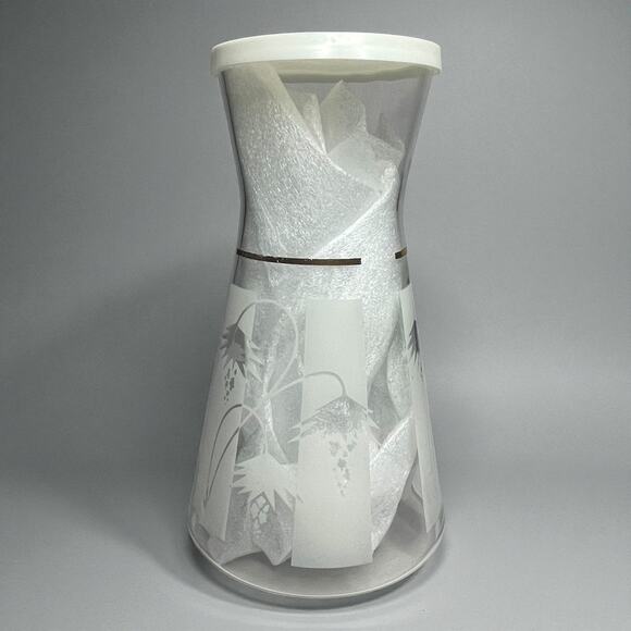 Vintage Flexeel Buckeye Glass Co. Acid Etched Grapevine Carafe w/ Lid – Art Deco - Picture 3 of 11